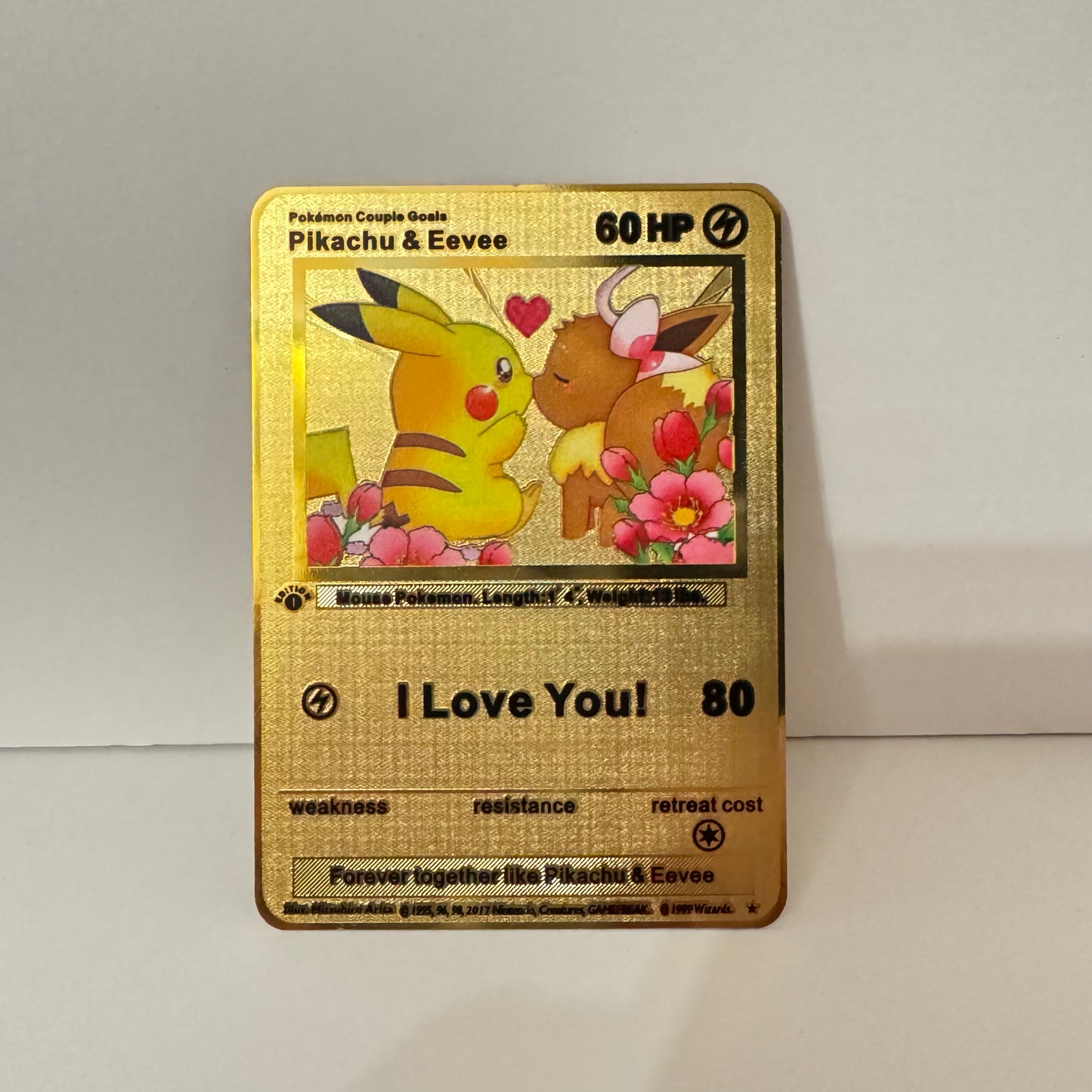 V-Day Stainless Steel Gold Plated Card