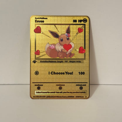 V-Day Stainless Steel Gold Plated Card